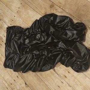 Faux leather stretchy tights